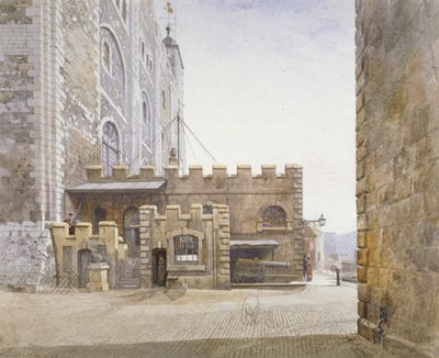 Ordnance Office White Towerin alaosassa, Tower of London, Stepney, Lontoo, 1883 tekijältä John Crowther