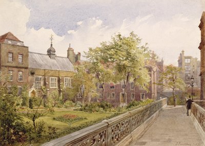 Staple Inn Hall puutarhan puolelta, 1882 tekijältä John Crowther