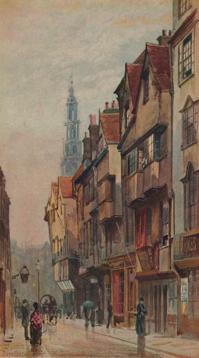 Näkymä Wych Streetille, Westminster, itään New Inn Gatewaysta, Lontoo, c1880 tekijältä John Crowther