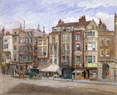 Näkymä liiketiloihin Strandissa, Westminsterissä, Lontoossa, 1881. tekijältä John Crowther