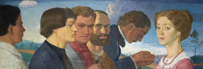 Some Later Primitives and Madame Tisceron, 1912 (tempera kankaalle) tekijältä John Currie