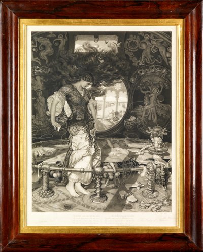 The Lady of Shalott (mezzotint) tekijältä John Douglas Miller