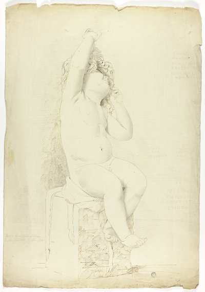 Estàtua antiga de Putto assegut jugant amb Maskfinnish tekijältä John Downman