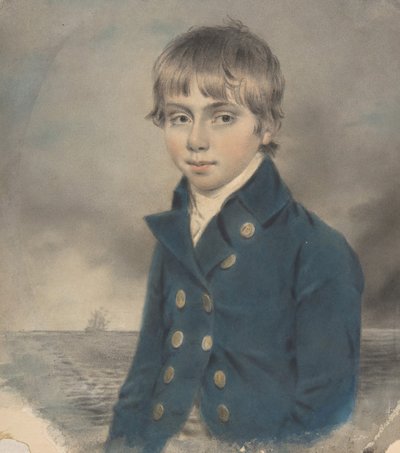 Nuoren keskilaivan miehen muistomuotokuva, 1700-luvun loppu - 1800-luvun alku. tekijältä John Downman