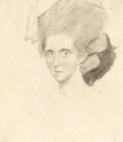 Strathmoren kreivitär, 1781 (kynä mustilla ja punaisilla liiduilla paperilla) tekijältä John Downman