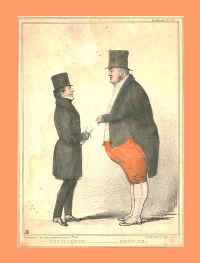Puute. - Ylijäämä, 1836. tekijältä John Doyle