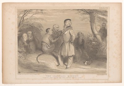 Lord Palmerston het land van de apenissa Matkustettu apina. Kopioitu suurella vapaudella Edwin Landseerin jäljittelemättömästä kuvasta (otsikko esineessä) HB Sketches (sarjan nimi objektissa) tekijältä John Doyle