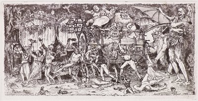 Neljän tiikerin piirtämä viinitynnyri tekijältä John Duncan