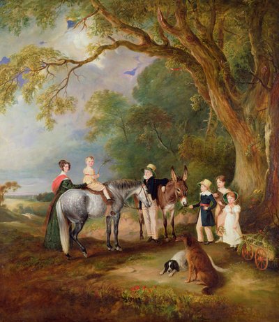 Neiti Catherine Herrick ja hänen veljentytärtään ja veljenpoikansa, pastori ja rouva Henry Palmerin viisi vanhempaa lasta, 1827 tekijältä John E. Ferneley