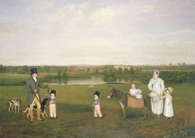 William Hetton Cooke vaimonsa ja lastensa kanssa Worleston Rookeryssa, Chesterissä tekijältä John E. Ferneley