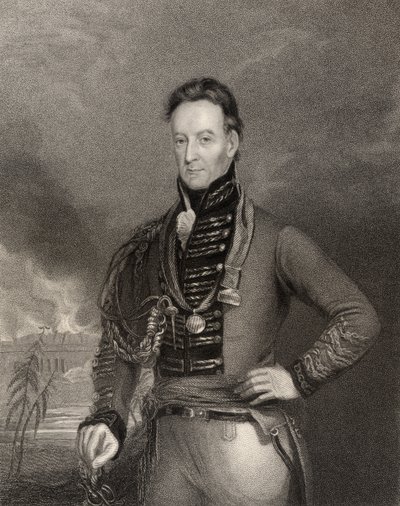 Sir Charles Shipley, Grenadan kuvernööri, kaivertanut H. Cook, National Portrait Gallerysta, osa IV, julkaistu n. 1835 tekijältä John Eckstein