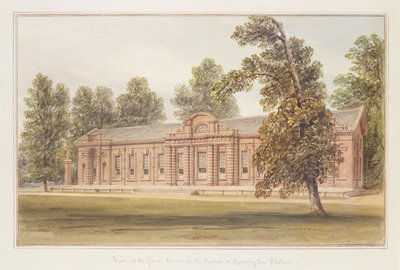 Orangery tai kasvihuone Kensingtonin palatsin puutarhassa tekijältä John Edmund Buckley