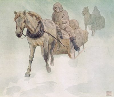 Hevosreki, kuvitus Gladys Davidsonin teoksesta "Helpers Without Hands", julkaistu vuonna 1919 (värilitho) tekijältä John Edwin Noble