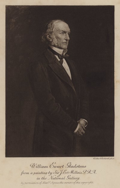 William Ewart Gladstone, Britannian liberaalivaltiomies ja pääministeri (syväpaino) tekijältä John Everett (after) Millais