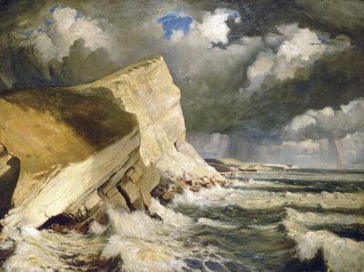 Lulworth Creek, Dorsetissa (Englanti). Herbert Barnard John Everettin (1876-1949) öljy kankaalle. tekijältä John Everett