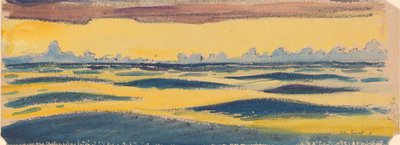 Merimaisema, tummansininen ja keltainen ja ruskea pilvi, 1800-luvun loppu - 1900-luvun puoliväli (akvarelli, grafiitti, pastelli) tekijältä John Everett