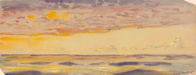 Merimaisema, keltainen meri ja violetit pilvet, 1800-luvun loppu - 1900-luvun puoliväli (akvarelli, pastelli) tekijältä John Everett