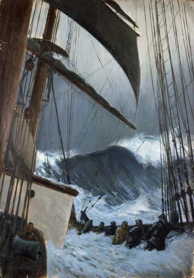 Birckdalen silta myrskyssä matkalla Bristolista Sabine Passiin, Texasiin (Yhdysvallat, Yhdysvallat) huhti-kesäkuussa 1920. tekijältä John Everett