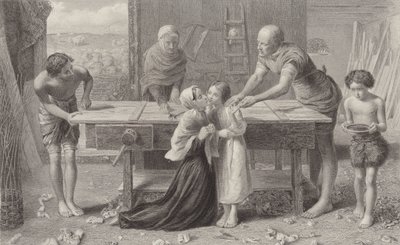 Kristus vanhempiensa talossa tekijältä John Everett Millais