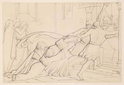 Elgiva vangittiin arkkipiispa Odon ritarikunnan toimesta, 1843 tekijältä John Everett Millais