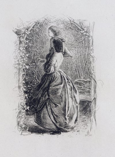 Hyvää kevättä (etsaus paperille) tekijältä John Everett Millais
