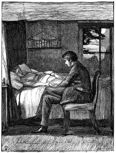 Kuvitus Owen Meredithin runoon Viimeiset sanat, 1860. tekijältä John Everett Millais