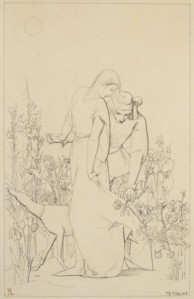 Ruusupensaan rakastajat, 1848 tekijältä John Everett Millais