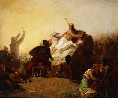Pizarro valtaa Perun inkan, 1846 tekijältä John Everett Millais