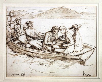 Lohi myytti (kynä ja muste paperille) tekijältä John Everett Millais