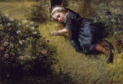 Nukkua puutarhassa tekijältä John Everett Millais