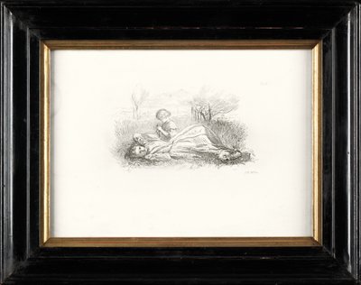 Summer Indolence (etsaus) tekijältä John Everett Millais