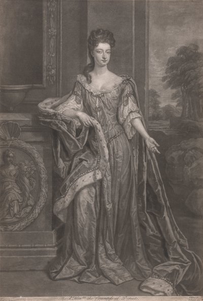 Hampton Courtin kaunottaret: The Right Honorable Mary, Dorsetin kreivitär tekijältä John Faber the younger