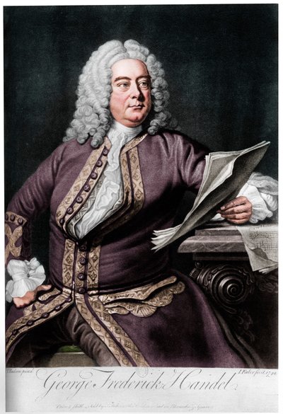George Frideric Handel, saksalaissyntyinen brittiläinen barokkisäveltäjä, 1749 tekijältä John Faber the younger