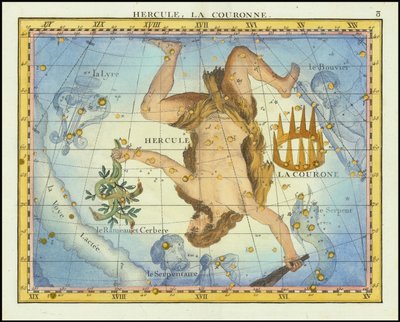 1776 - John Flamsteed - Hercules, La Couronne (Hercules ja kruunu) tekijältä John Flamsteed