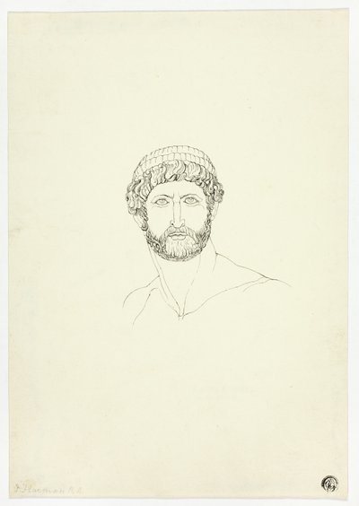 Parrakas miehen rintakuva tekijältä John Flaxman