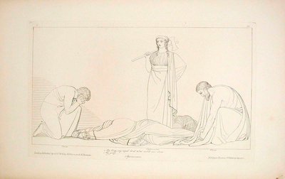 Klytaimnestra ja kuoro tekijältä John Flaxman