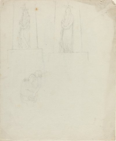 Suunnitelmat monumentille [recto ja verso] tekijältä John Flaxman