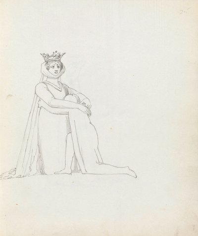Piirustus rouva Siddonsista Constancena, 1783 (kynä, muste ja pesu paperille) tekijältä John Flaxman