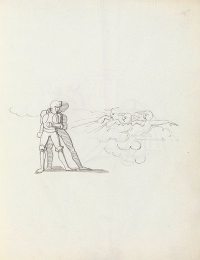 John Philip Kemble Hamletina, 1783 (kynä, muste ja pesu paperille) tekijältä John Flaxman