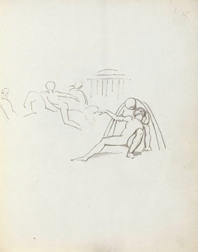 John Philip Kemble Hamletina, 1783 (kynä, muste ja pesu paperille) tekijältä John Flaxman