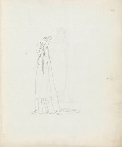 Mrs Siddons Constance, 1783 (kynä, muste ja pesu paperille) tekijältä John Flaxman