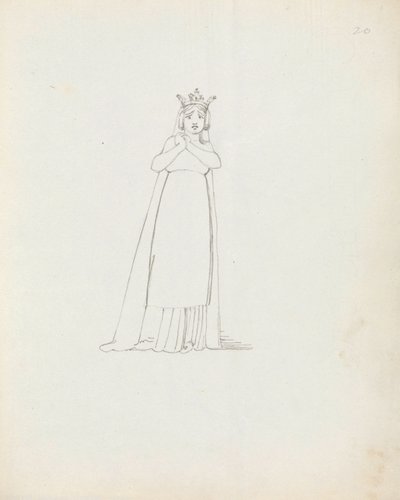 Mrs Siddons Constance, 1783 (kynä, muste ja pesu paperille) tekijältä John Flaxman