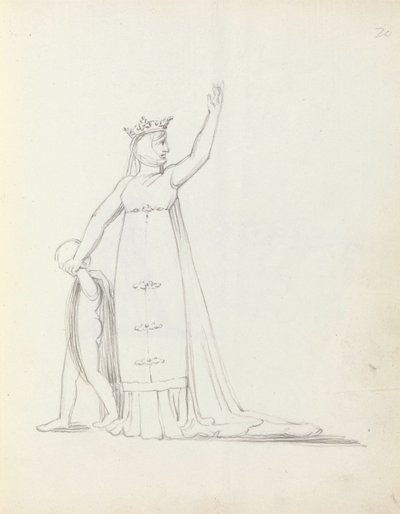 Mrs Siddons Constance lapsen kanssa, 1783 (kynä, muste ja pesu paperille) tekijältä John Flaxman
