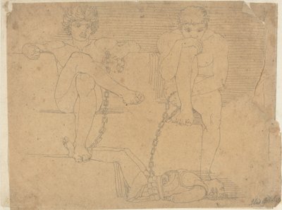 Otus ja Ephialtes pitävät Marsia vankeina tekijältä John Flaxman