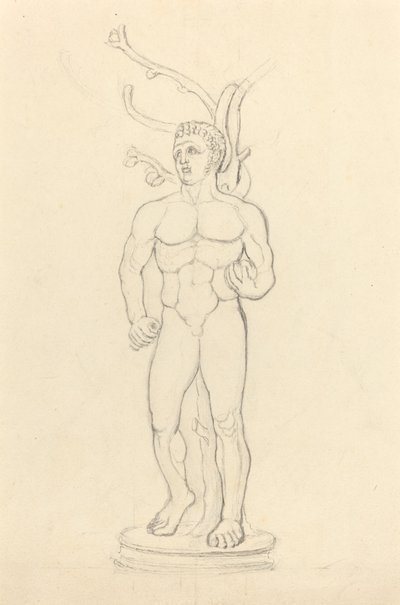 Miesalaston patsas puun edessä tekijältä John Flaxman