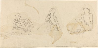 Kolme istuvaa hahmoa tekijältä John Flaxman