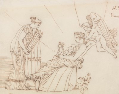 Phoebukselle hänen syntymässään, Aischyluksesta, Furies tekijältä John Flaxman