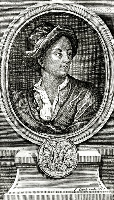 Matthew Prior, kaivertanut J. Clark, 1722 tekijältä John Francis Rigaud