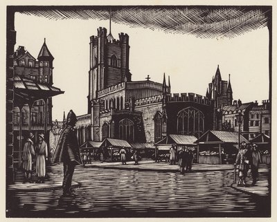 Cambridge: The Market (puupiirros) tekijältä John Frederick Greenwood
