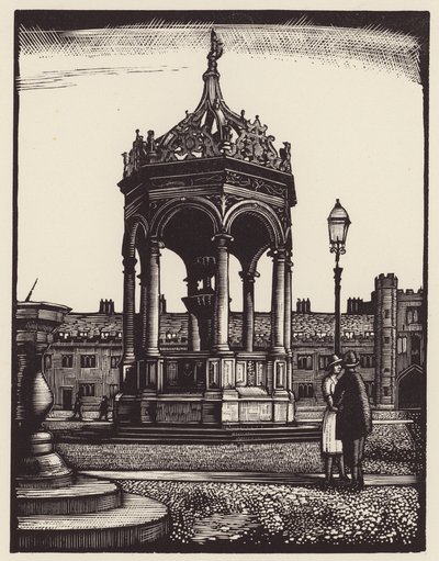 Cambridge: Trinity Fountain (puupiirros) tekijältä John Frederick Greenwood
